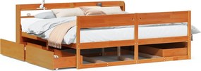 vidaXL viaszbarna tömör fenyőfa ágy matrac nélkül 180 x 200 cm