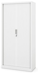 Fém szekrény harmonika ajtókkal DAMIAN, 900 x 1850 x 450 mm, fehér