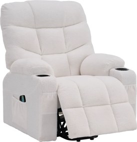 Állítható masszázs fotel, fehér, HUDSON