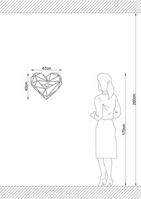 Heart fali lámpa, fekete