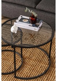 KÉSZLET 2x Kávésasztal TOKYO átm. 42/60 cm fekete