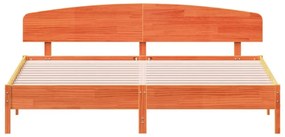 viaszbarna tömör fenyőfa ágy matrac nélkül 180 x 200 cm