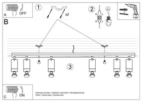 Toscana 6L fehér mennyezeti lámpa - Nice Lamps