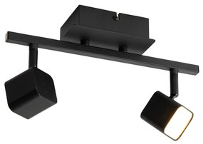 Modern fali lámpa fekete, LED-del, kapcsolóval, 2 fényű - Nola