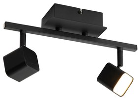 Modern mennyezeti lámpa fekete, LED-del 2-lámpás - Nola