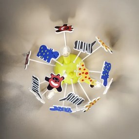 Redo 04-514-Gyerek mennyezeti lámpa SAFARI 3xE14/3W/230V átm. 41 cm színes