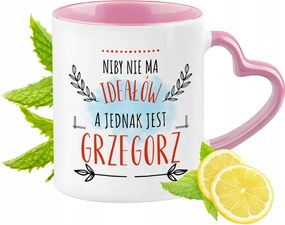 Gergely bögre Rózsaszín, szív alakú füllel Kávé Ajándék