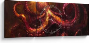 Kép - Polip, olajfestmény (órával) (90x30 cm)
