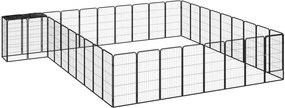 vidaXL 38-paneles fekete porszórt acél kutyakennel 50 x 100 cm
