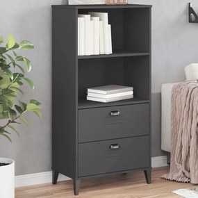 VIKEN antracitszürke szerelt fa könyvszekrény 60 x 35 x 123 cm