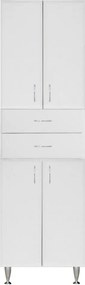 Bianca Plus 60 magas szekrény 4 ajtóval, 2 fiókkal, magasfényű fehér színben