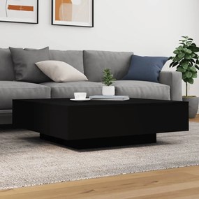 Fekete dohányzóasztal LED-lámpákkal 100 x 100 x 31 cm