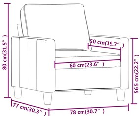 vidaXL sötétszürke szövet kanapéfotel 60 cm