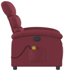 bordó szövet elektromos dönthető masszázsfotel