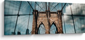 Kép - Brooklyn Bridge (órával) (90x30 cm)