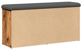 antik fa szerelt fa cipőtároló pad 102x32x50 cm