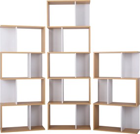 Könyvespolc, tűnyalábos fenyő/fehér, ERDEM NEW TYP 2