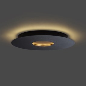 Modern mennyezeti lámpa fekete 40 cm LED-del, 3 lépésben dimmelhető - Morning