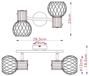 Globo 54013-2 - Spotlámpa ARGUSTO 2xE27/40W/230V
