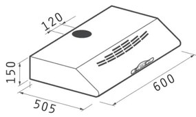 Pyramis 65041701 - STANDARD HOOD 60 cm fekete páraelszívó