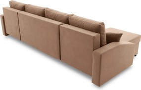 Sparta Plus sarokkanapé, szövet anyag, univerzális oldal, barna