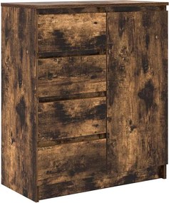 vidaXL füstölt tölgy szerelt fa tálalószekrény fiókos 71x35x84 cm