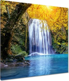 Vászonkép 80x80 Gyönyörű vízesés Kaszkád