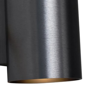 Modern fali lámpa, sötétszürke, kerek, 2 fényforrásos GU10 50 mm - Sandy