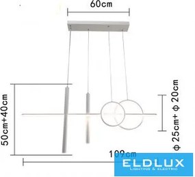 UNIVERSO Függeszték 48w 3840lm 3000k 1090mm IP20 fehér