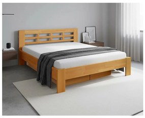 Franciai ágy tömörfából, tárolóhellyel ANGELA 180x200 cm világos dió