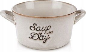 Kerámia Leveses Tál Salátástál Fogantyúval Szürke 600 ML