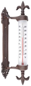 Falra rögzíthető öntöttvas hőmérő, 30 cm