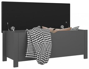 szürke szerelt fa tárolódoboz párnával 105 x 40 x 45 cm