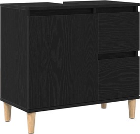 vidaXL Fürdőszoba Székény fiókkal Fekete tölgy 65 x 33 x 60 cm Faanyag
