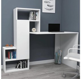 Munkaasztal polccal IRMAK 119x138,6 cm fehér