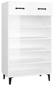 vidaXL magasfényű fehér szerelt fa cipőszekrény 60 x 35 x 105 cm