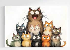Vászonkép Canvas Vicces Állatok Macskák Barátok Csapat 60x40