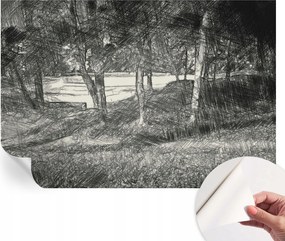 Mosható öntapadós fotótapéta étkezőbe Csendes tájkép 152x104 cm