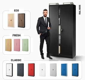 Fém iratszekrény JAN, 900 x 1850 x 400 mm, fekete