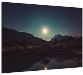 Kép - éjszakai égbolt (üvegen) (70x50 cm)