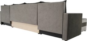 Univerzális ülőgarnitúra, szürke/fekete, PAULITA U