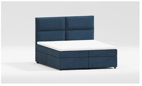 Sötétkék ágyneműtartós boxspring ágy 140x200 cm Rico – Ropez