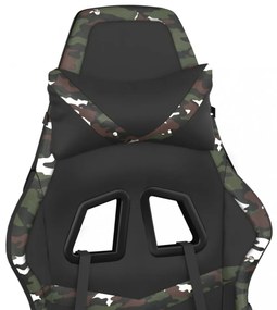 vidaXL fekete és terepszínű műbőr játékszék lábtartóval