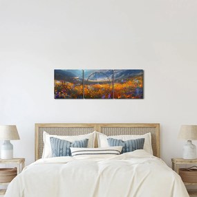 Kép - Festett hegyi táj II. (órával) (90x30 cm)