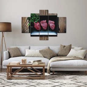 Hús képe egy tányéron (150x105 cm)