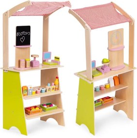 Fából készült gyermekbódé - zöldség- és gyümölcsbolt