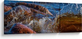 Részletes kép - víz a kövek között (órával) (90x30 cm)