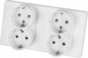 Dupla négyes aljzat Schuko Dupla keret és 2 x Miuun Leo aljzat