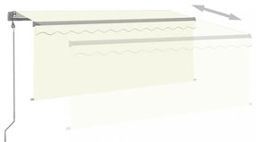 krémszínű automata kihúzható napellenző redőnnyel 3 x 2,5 m