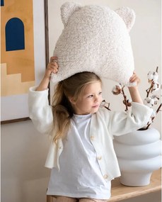 Krémszínű buklé párna gyerek kanapéhoz Bear – Wigiwama